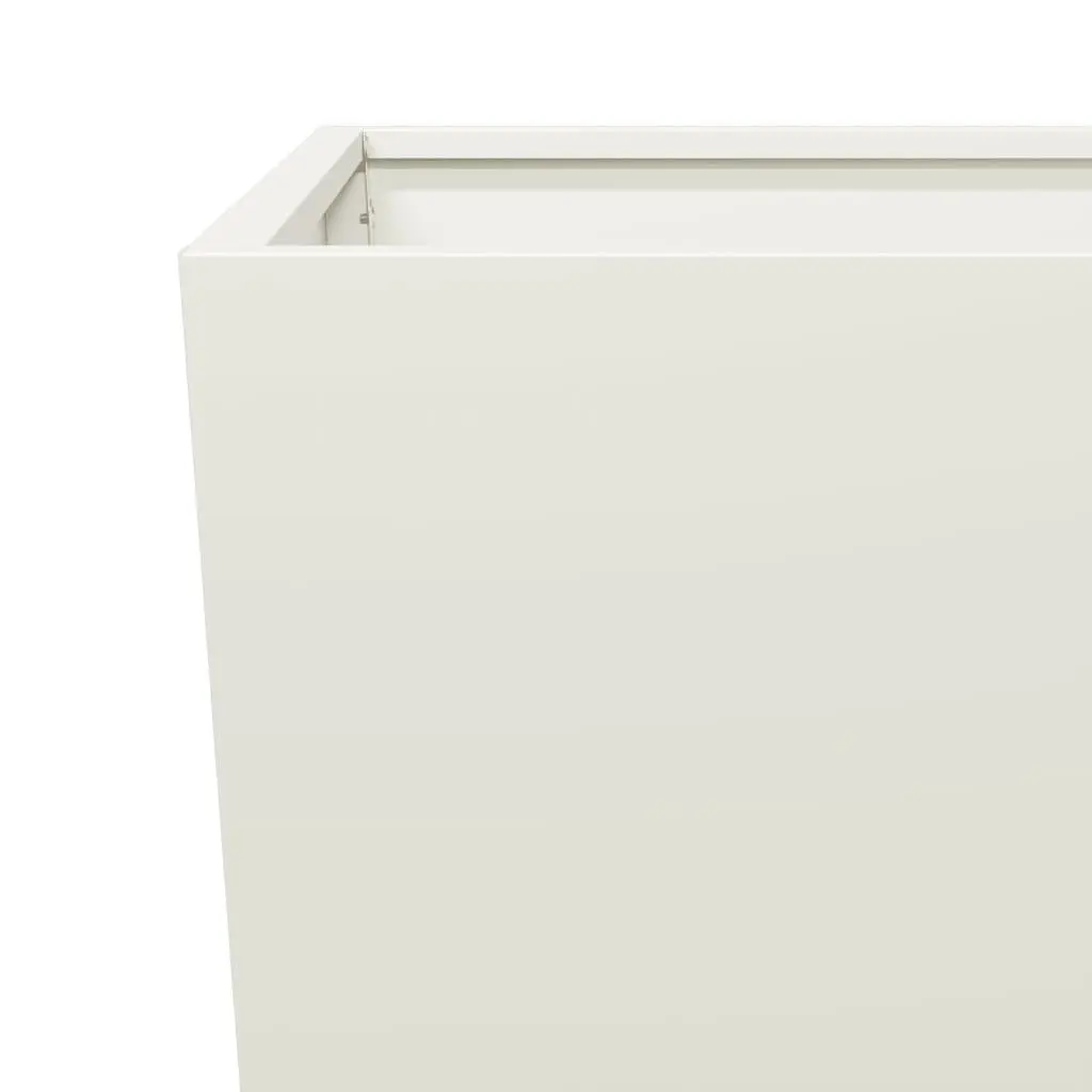 Garden Planters Steel 35x35x75 cm White 2 Piece Outdoor Pots Flowers Plants Decor