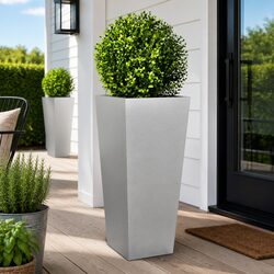 Durable Garden Planters 2 pcs 35x35x75 cm Silver Steel