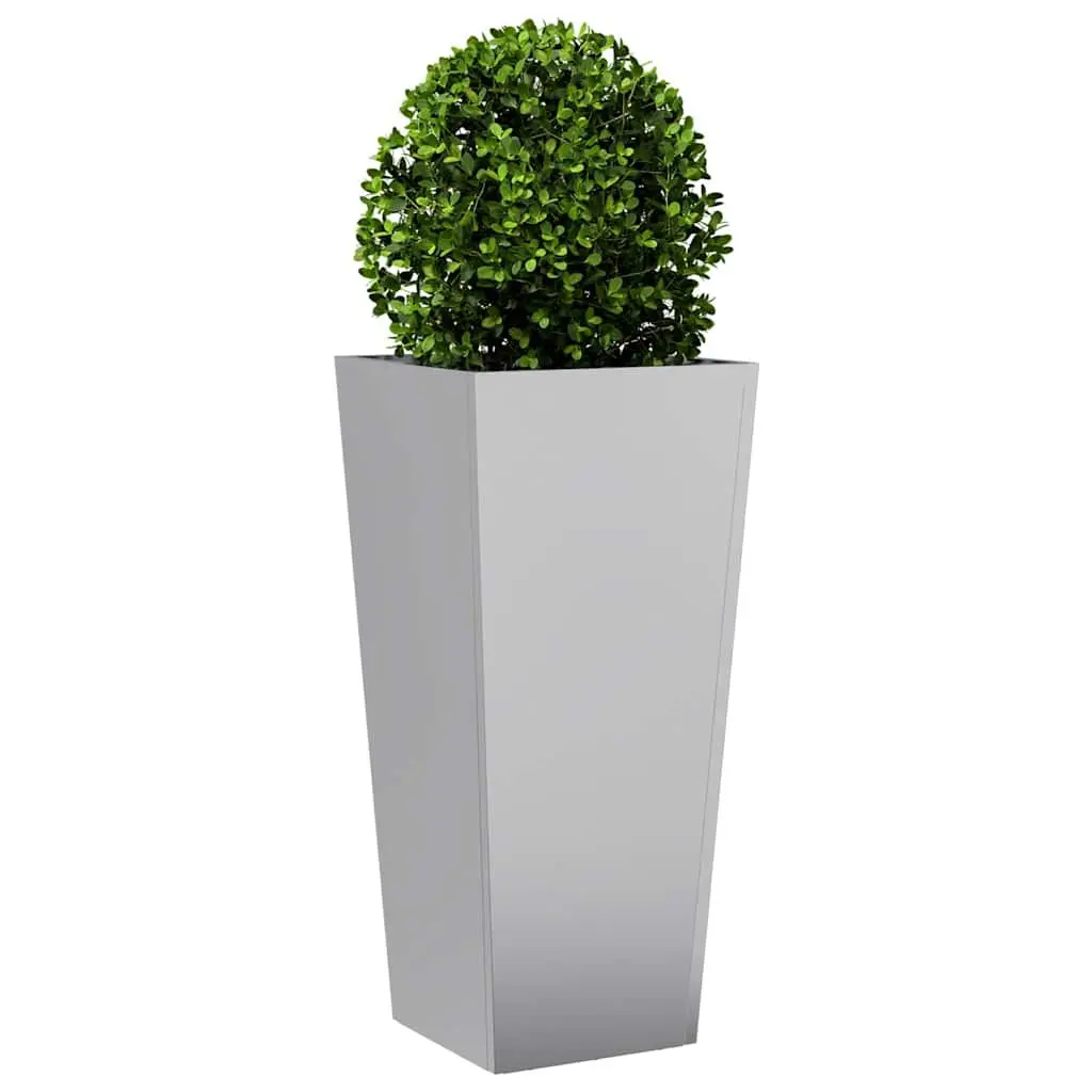 Garden Planters Galvanised Steel 35x35x75 cm Silver