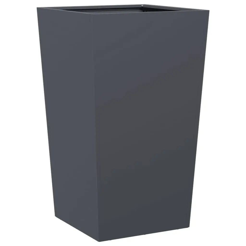 Garden Planter Steel 45x45x75cm Anthracite Outdoor Pots Flowers Plants
