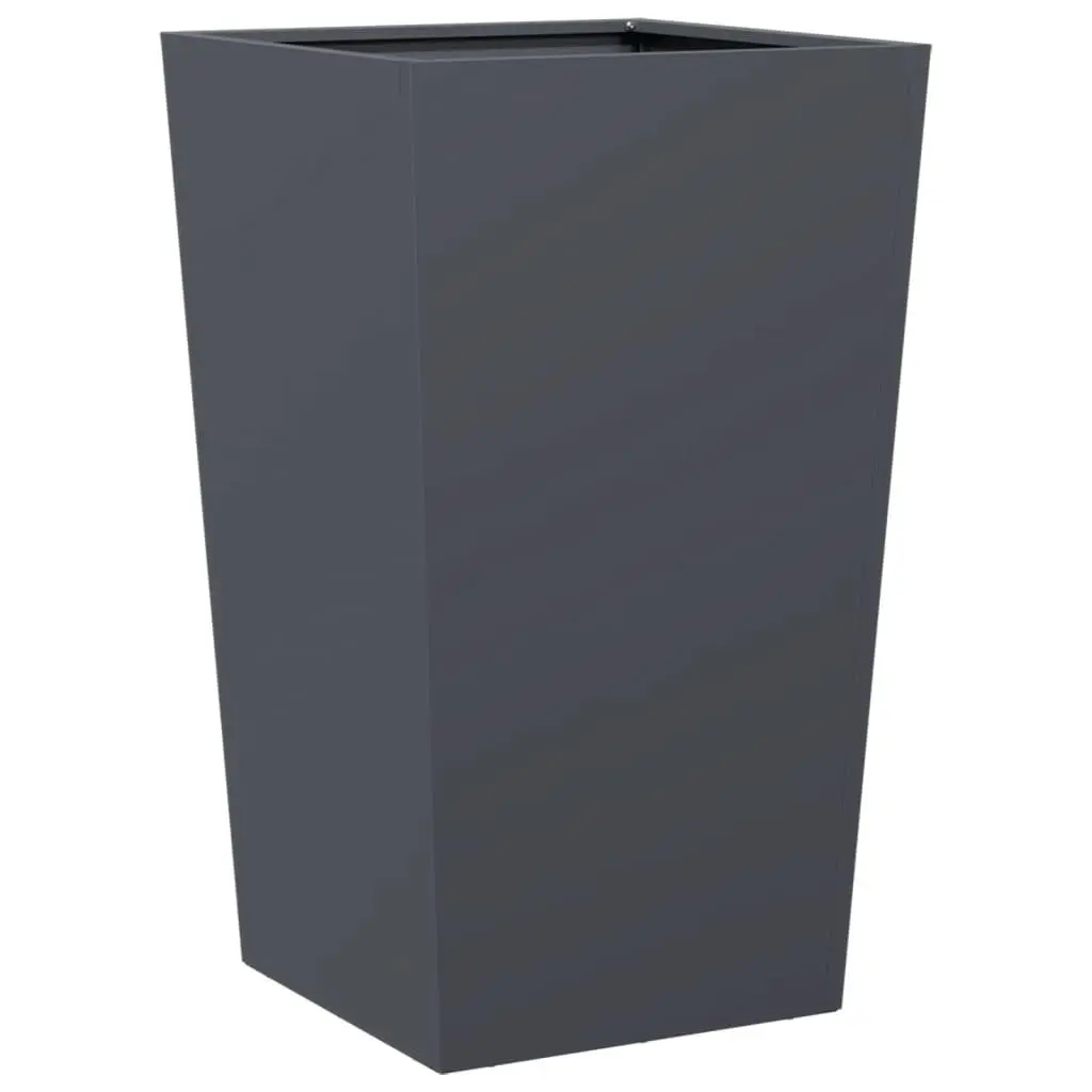 Garden Planter Steel 45x45x75cm Anthracite Outdoor Pots Flowers Plants
