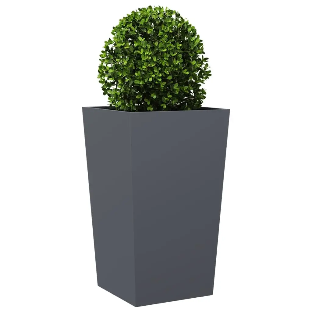 Garden Planter Steel 45x45x75cm Anthracite Outdoor Pots Flowers Plants