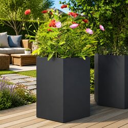 Hexagon Anthracite Garden Planters 2 pcs for Outdoors