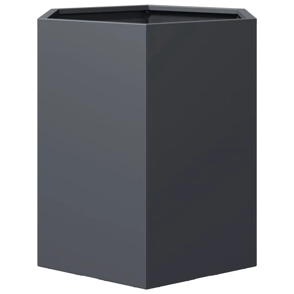 Garden Planters Steel Hexagon 46 x 40 x 45 cm Anthracite 2 pcs