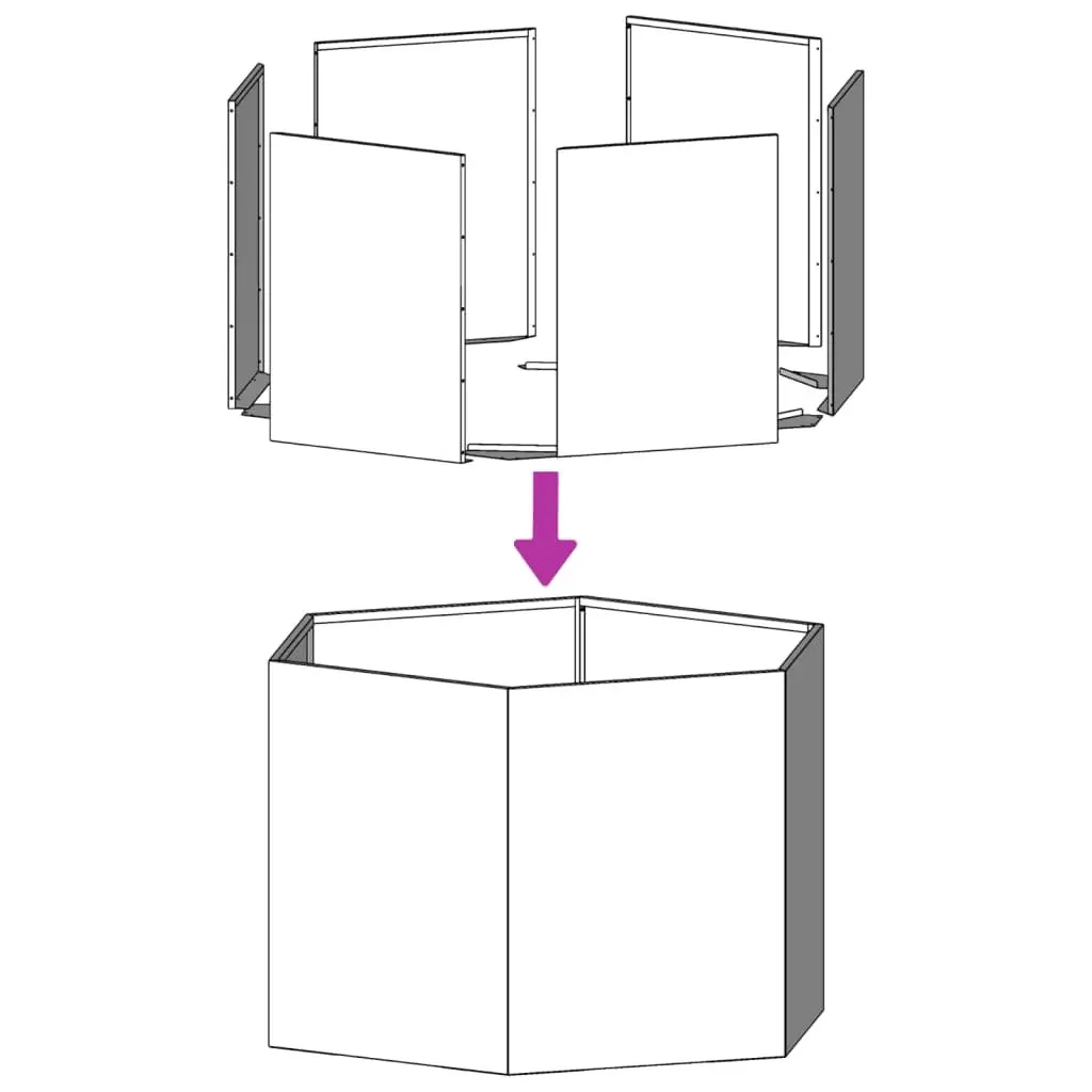 Garden Planters Steel Hexagon 46 x 40 x 45 cm Anthracite 2 pcs