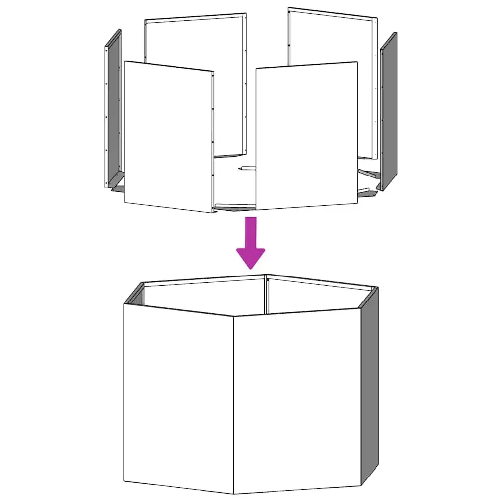 Galvanized Steel Hexagon Garden Planters 2 pcs