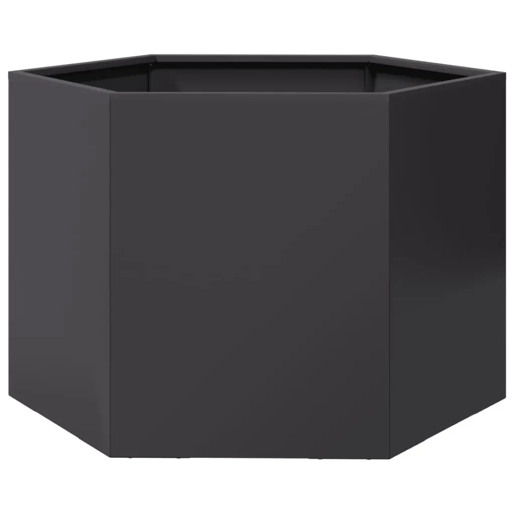 Garden Planter Steel Hexagon 69x60x45cm Black