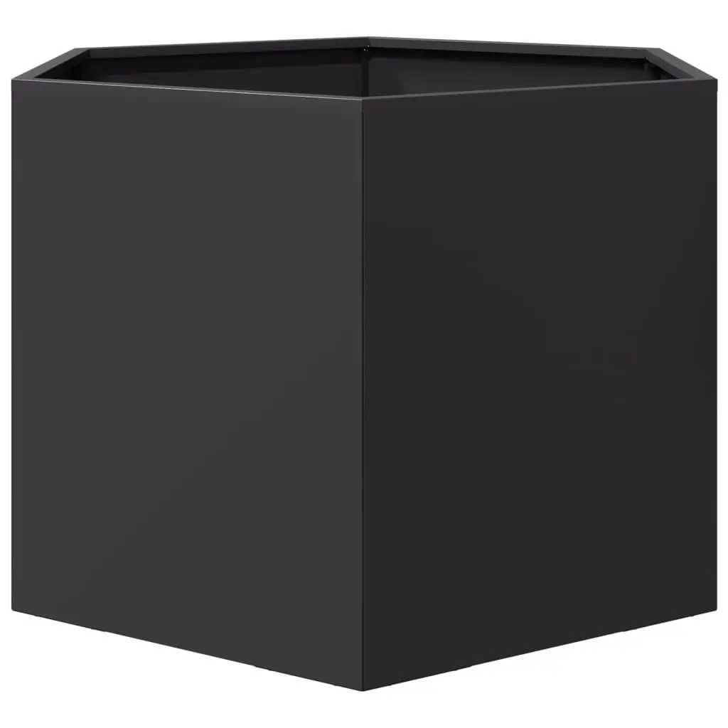 Garden Planter Steel Hexagon 69x60x45cm Black