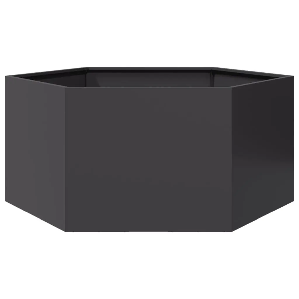 Garden Planter Hexagon Black Raised Bed Outdoor Flowers Plants Vegetables Herbs