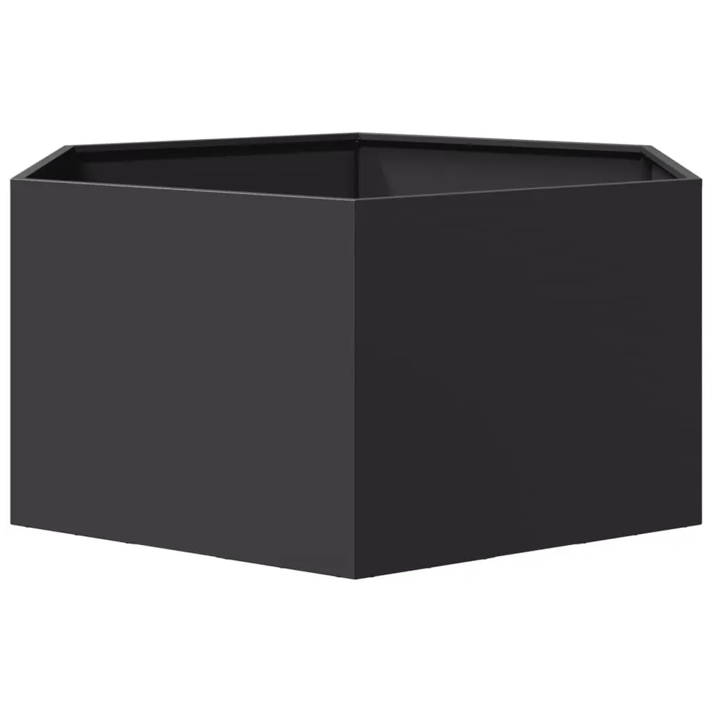 Garden Planter Hexagon Black Raised Bed Outdoor Flowers Plants Vegetables Herbs