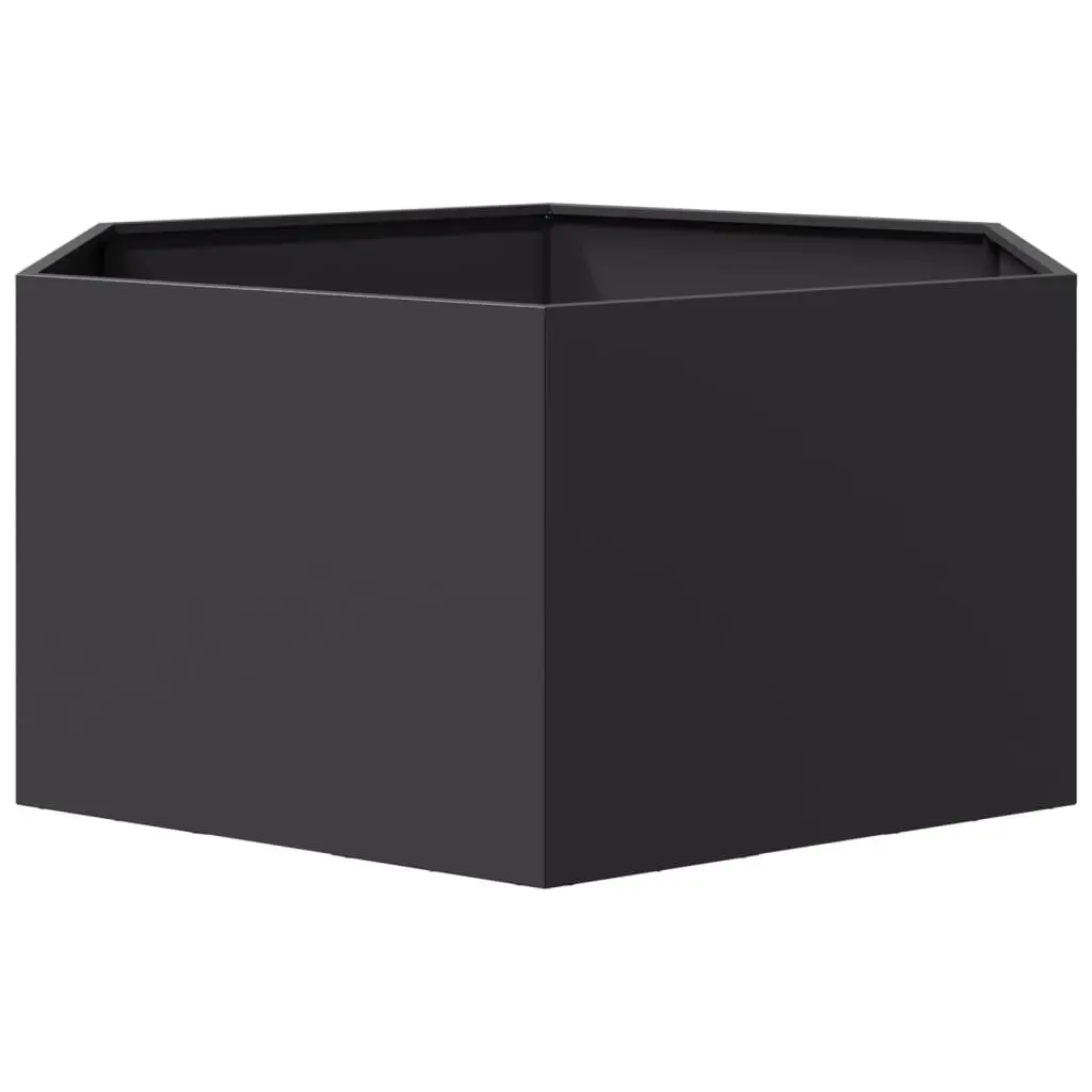 Garden Planter Hexagon Black Raised Bed Outdoor Flowers Plants Vegetables Herbs