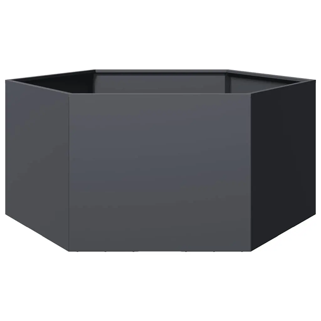 Garden Planter Steel Hexagon Raised Bed 104L x 90W x 45H cm Anthracite