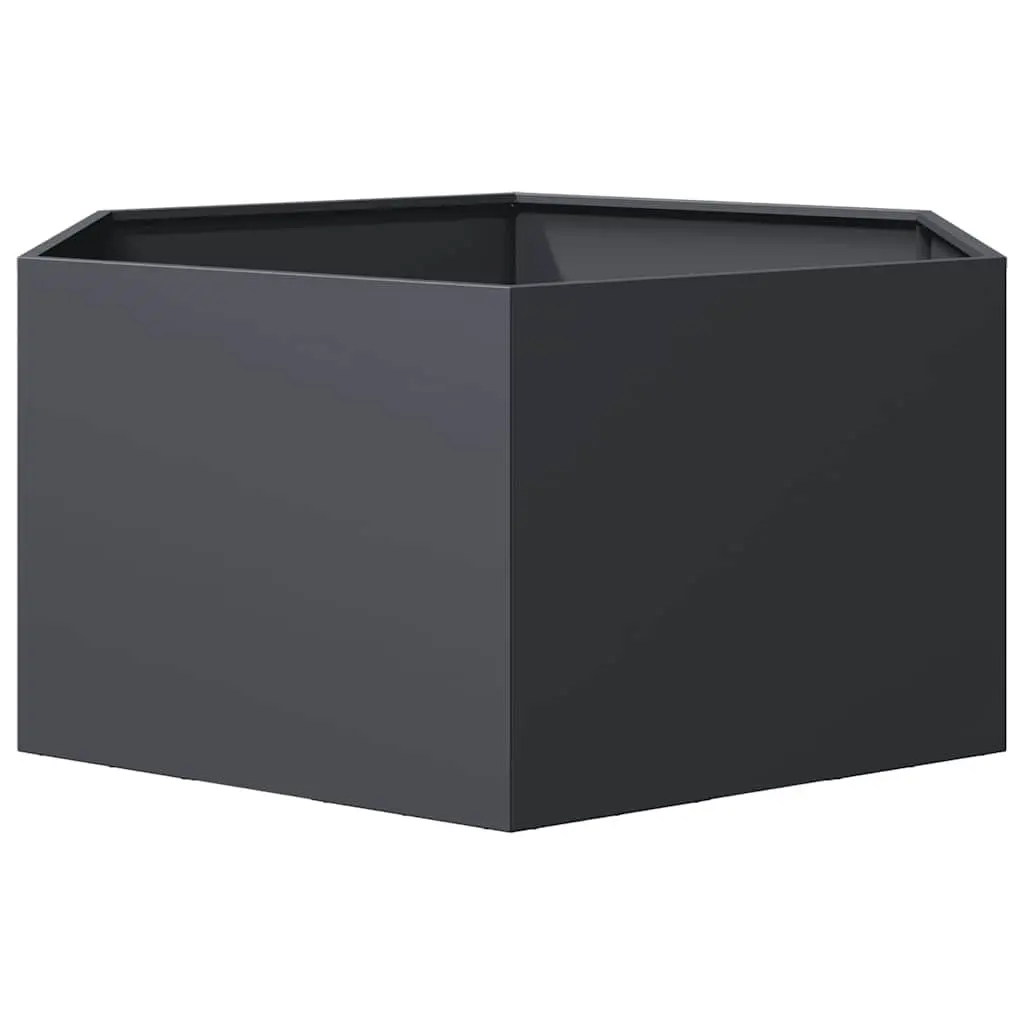 Garden Planter Steel Hexagon Raised Bed 104L x 90W x 45H cm Anthracite
