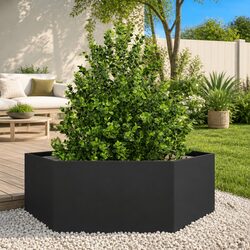 Garden Planter Hexagon Black Raised Bed Outdoor Flowers Plants Vegetables Herbs