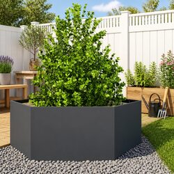 Durable Hexagon Steel Raised Garden Planter in Anthracite