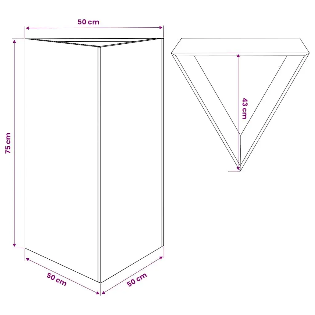 Triangular Black Steel Garden Planter for Outdoor Use