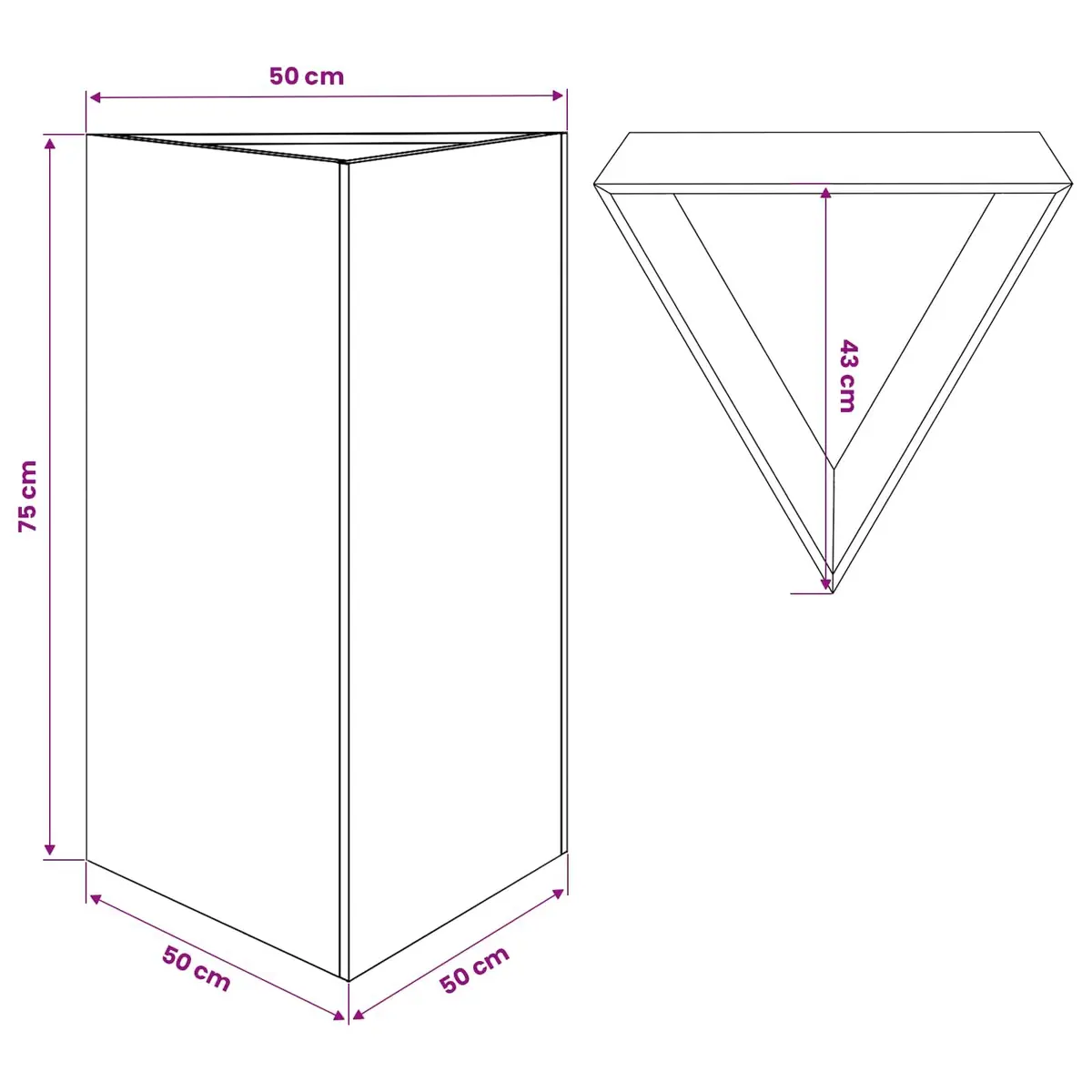Triangular Steel Garden Planter 50x43x75cm Anthracite