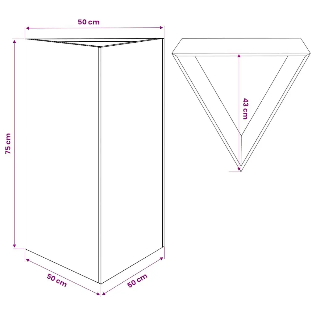 Triangular Steel Garden Planter 50x43x75cm Anthracite