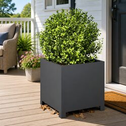 Durable Anthracite Garden Planters 2pcs 40x40x40cm