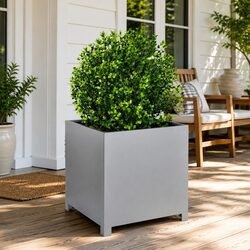 Galvanised Steel Garden Planter 50x50x50cm for Outdoor Use