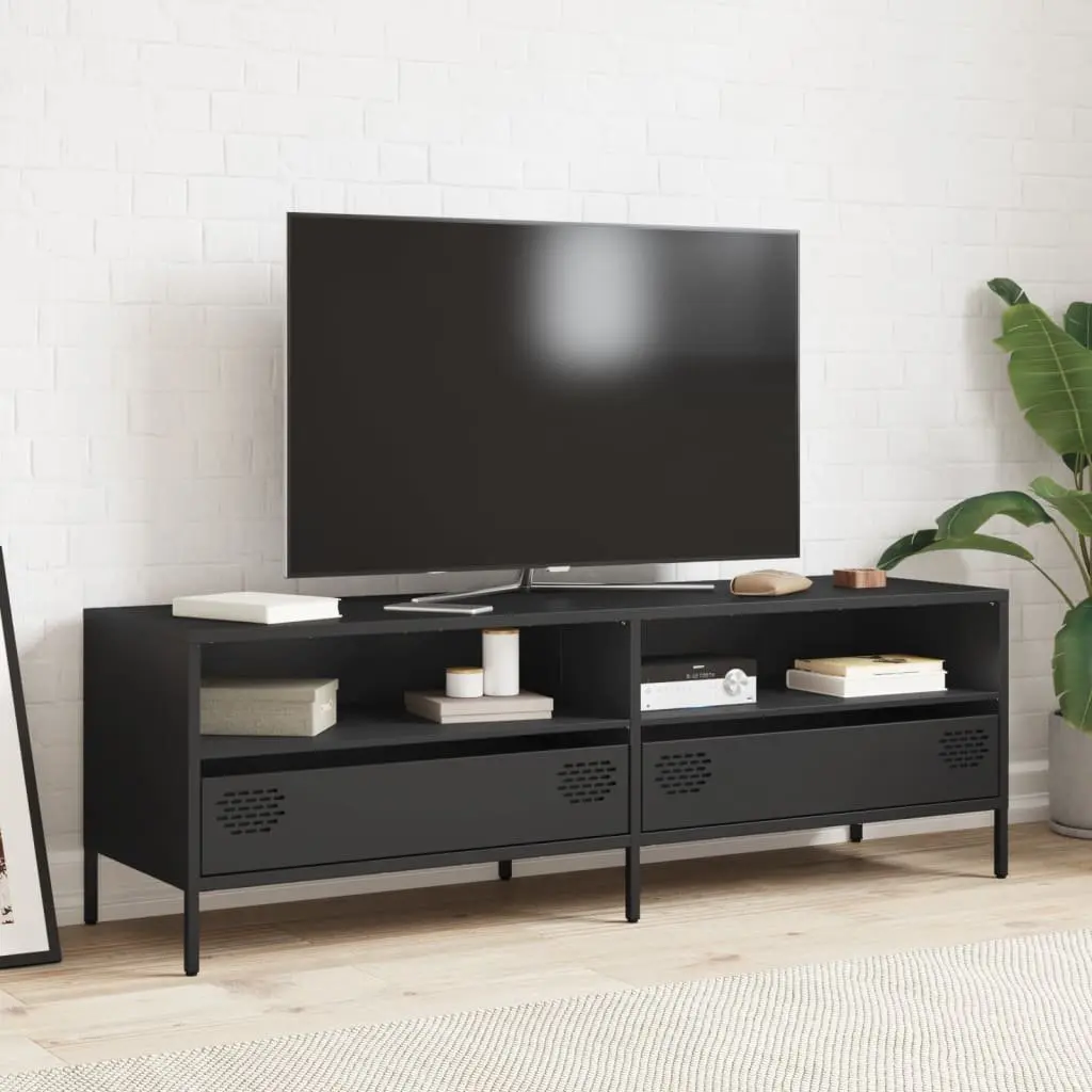 Black Industrial TV Cabinet with Ample Storage
