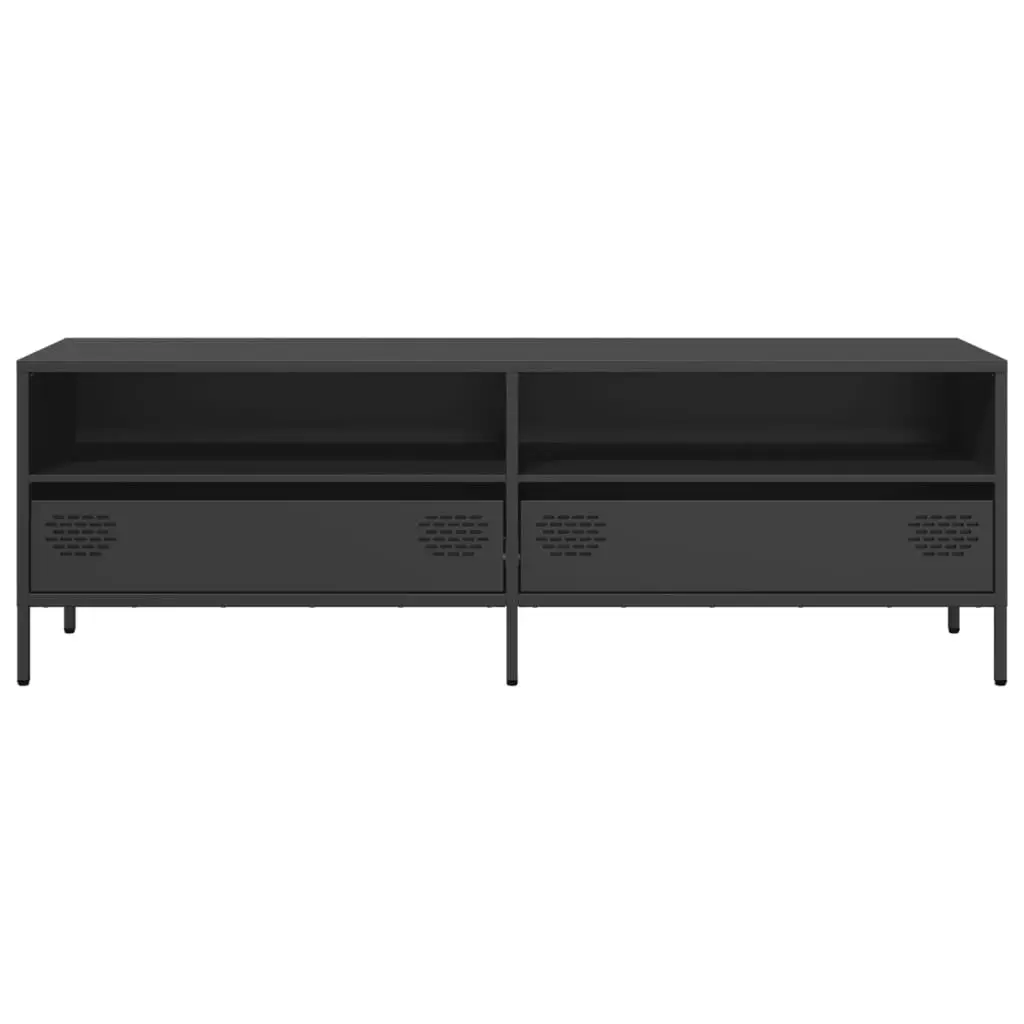 Black Industrial TV Cabinet with Ample Storage