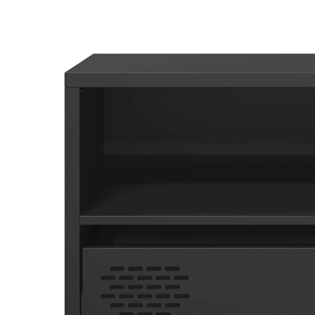 Black Industrial TV Cabinet with Ample Storage