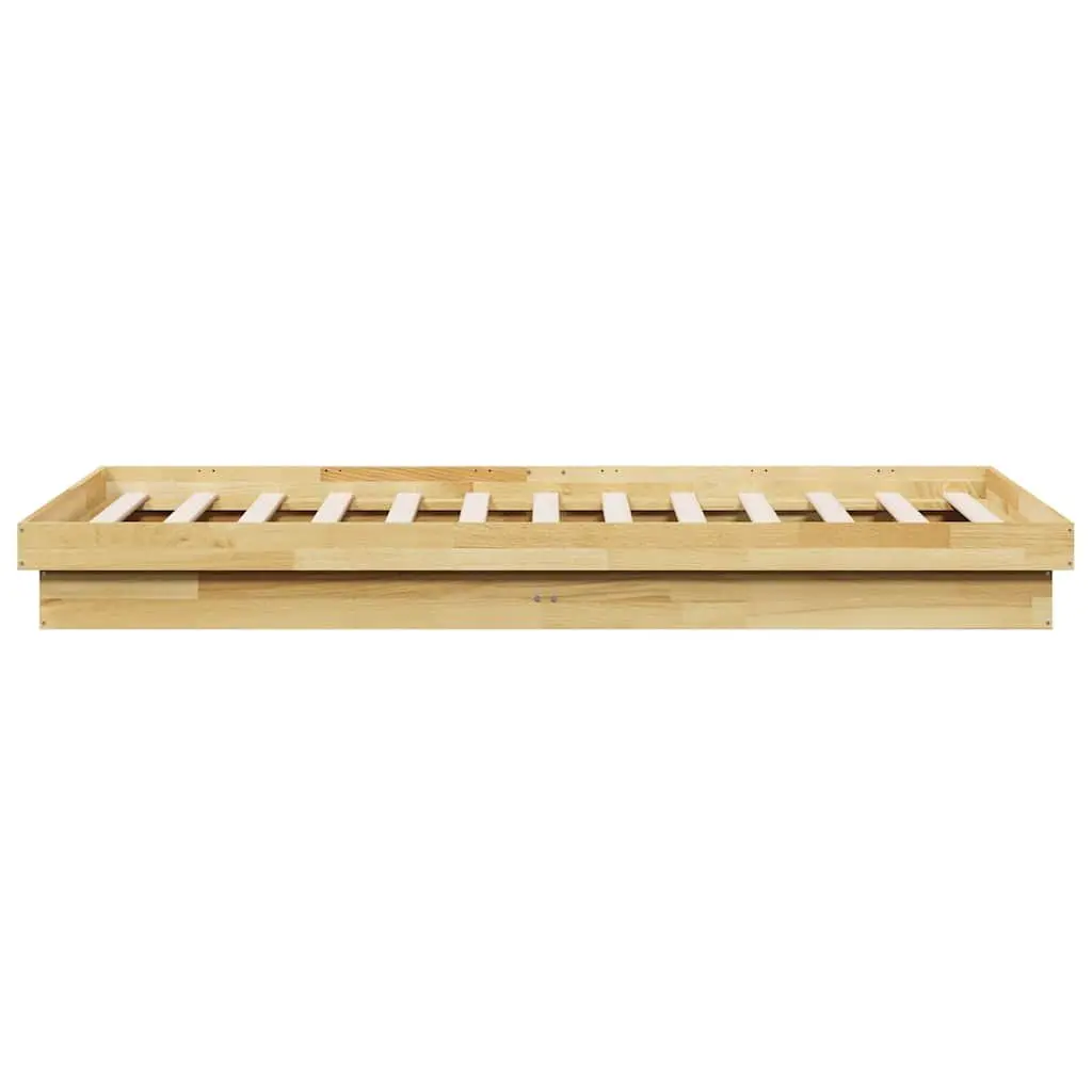 Solid Oak Wood Bed Frame 90x190 cm with Slatted Base