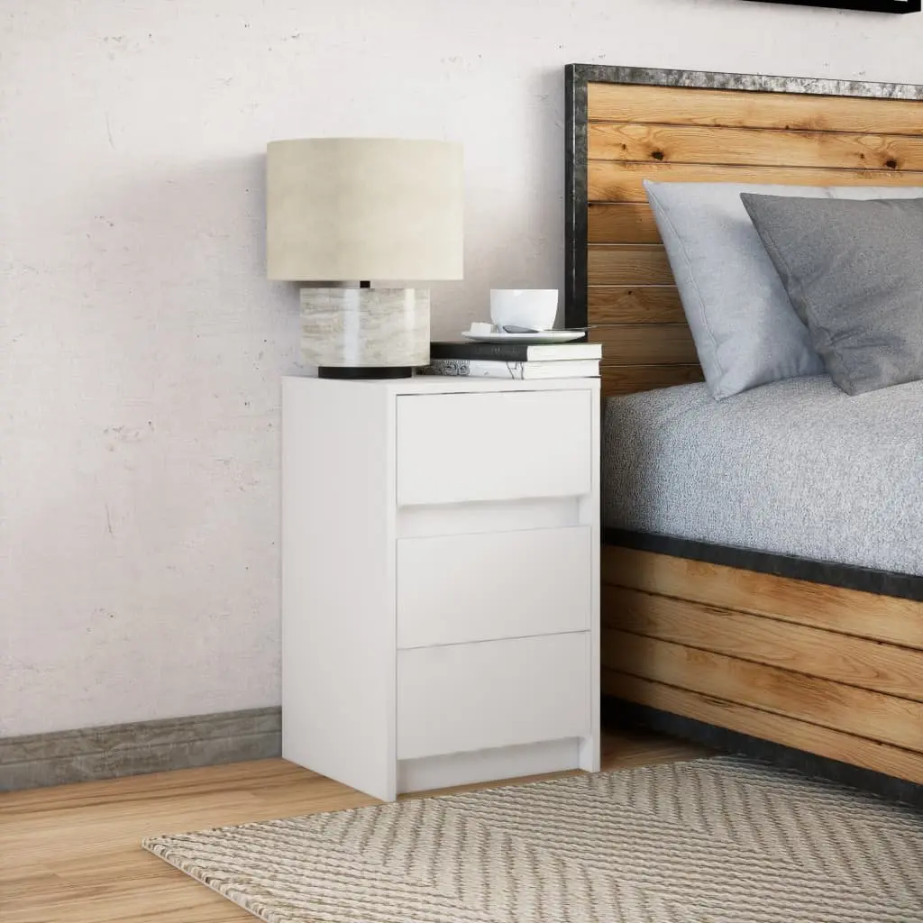 White Bedside Cabinet with RGB LED Lighting
