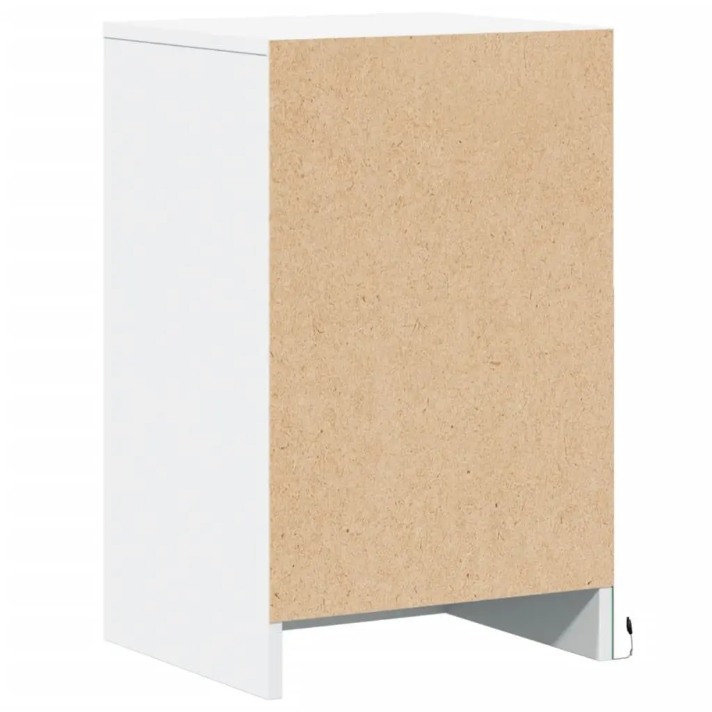 White Bedside Cabinet with RGB LED Lighting