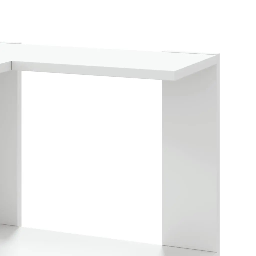 3-Tier White Corner Bookcase for Storage