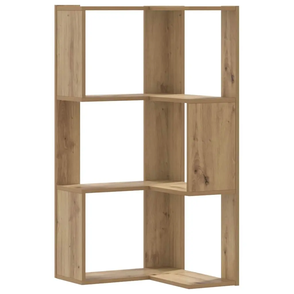 3-Tier Corner Bookcase in Brown Wood