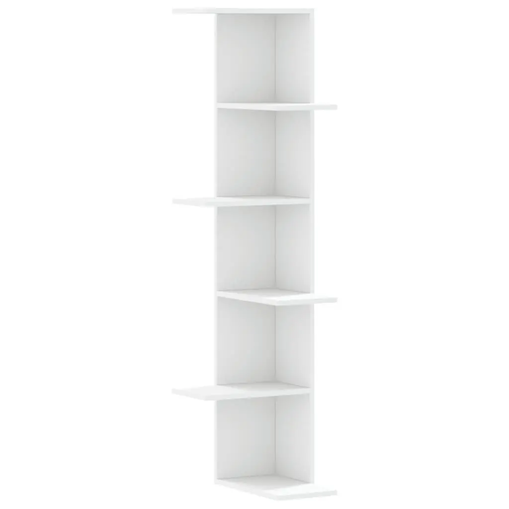 White Wall Corner Shelf 36.5x36.5x140cm