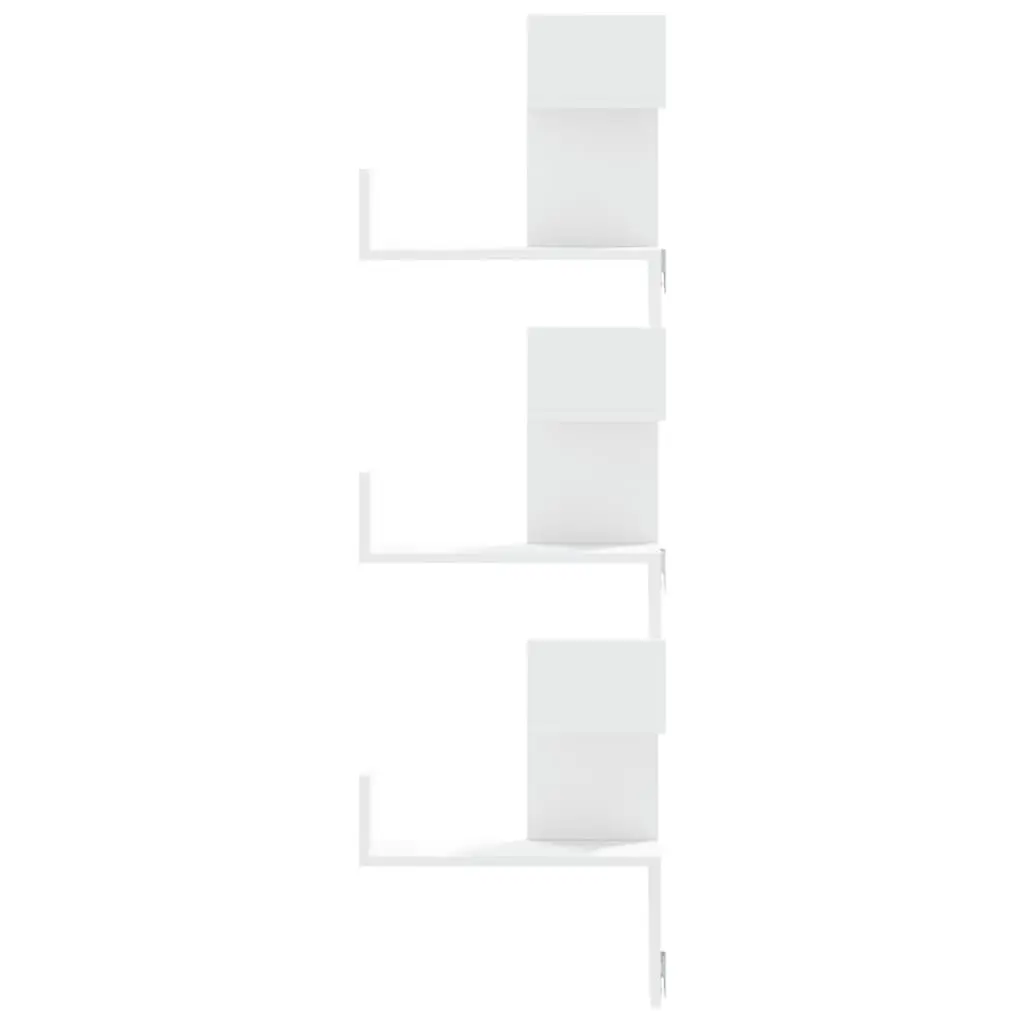 White Wall Corner Shelf 45x45x147cm for Storage