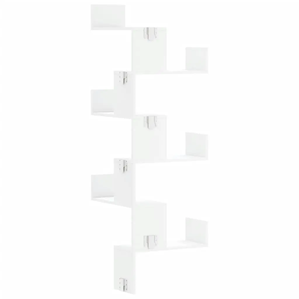 White Wall Corner Shelf 45x45x147cm for Storage