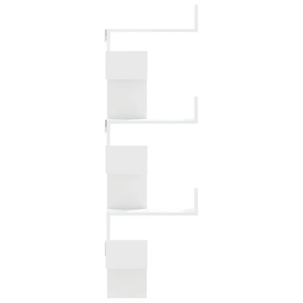 White Wall Corner Shelf 45x45x147cm for Storage