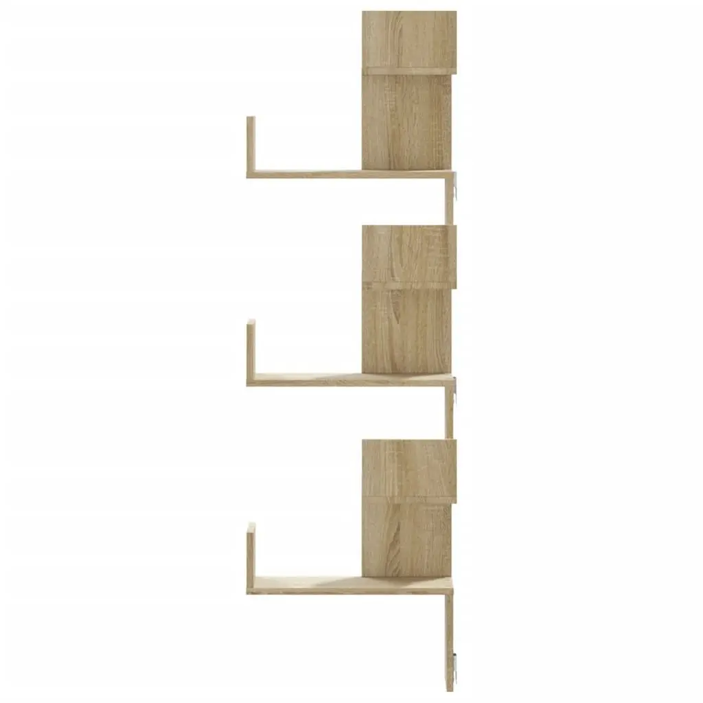 Sonoma Oak Brown Wall Corner Shelf 45x45x147cm