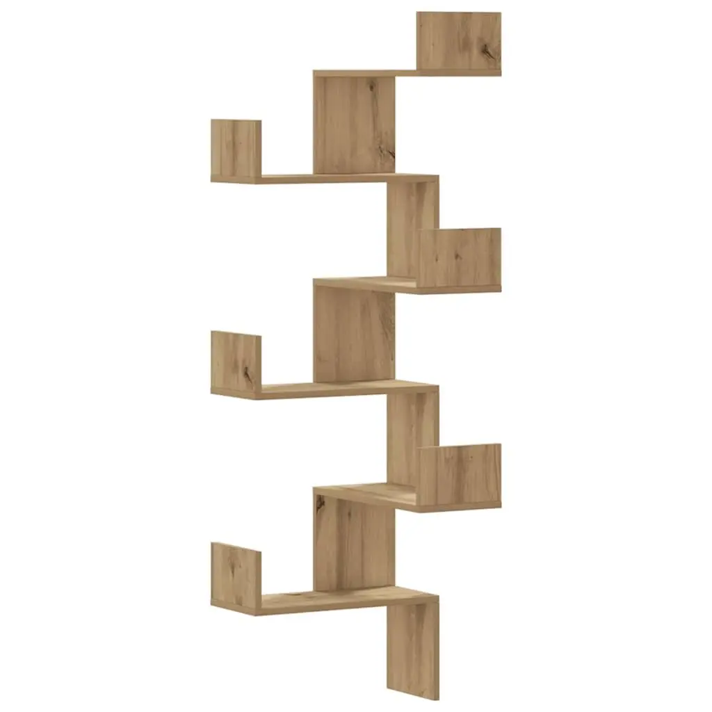 Brown Wall Corner Shelf 45x45x147cm