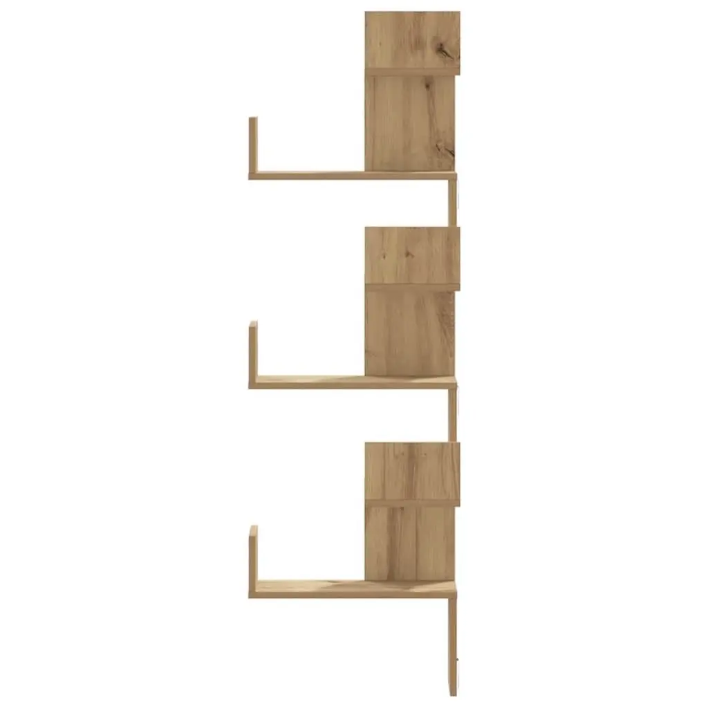 Brown Wall Corner Shelf 45x45x147cm