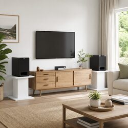 White Speaker Stands Pair for Superior Support 30x30x40 cm