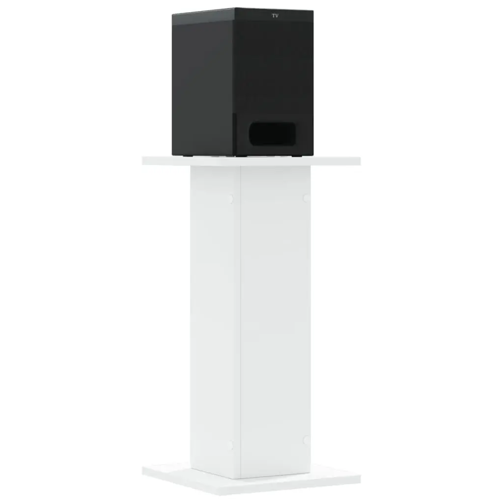 White Engineered Wood Speaker Stands