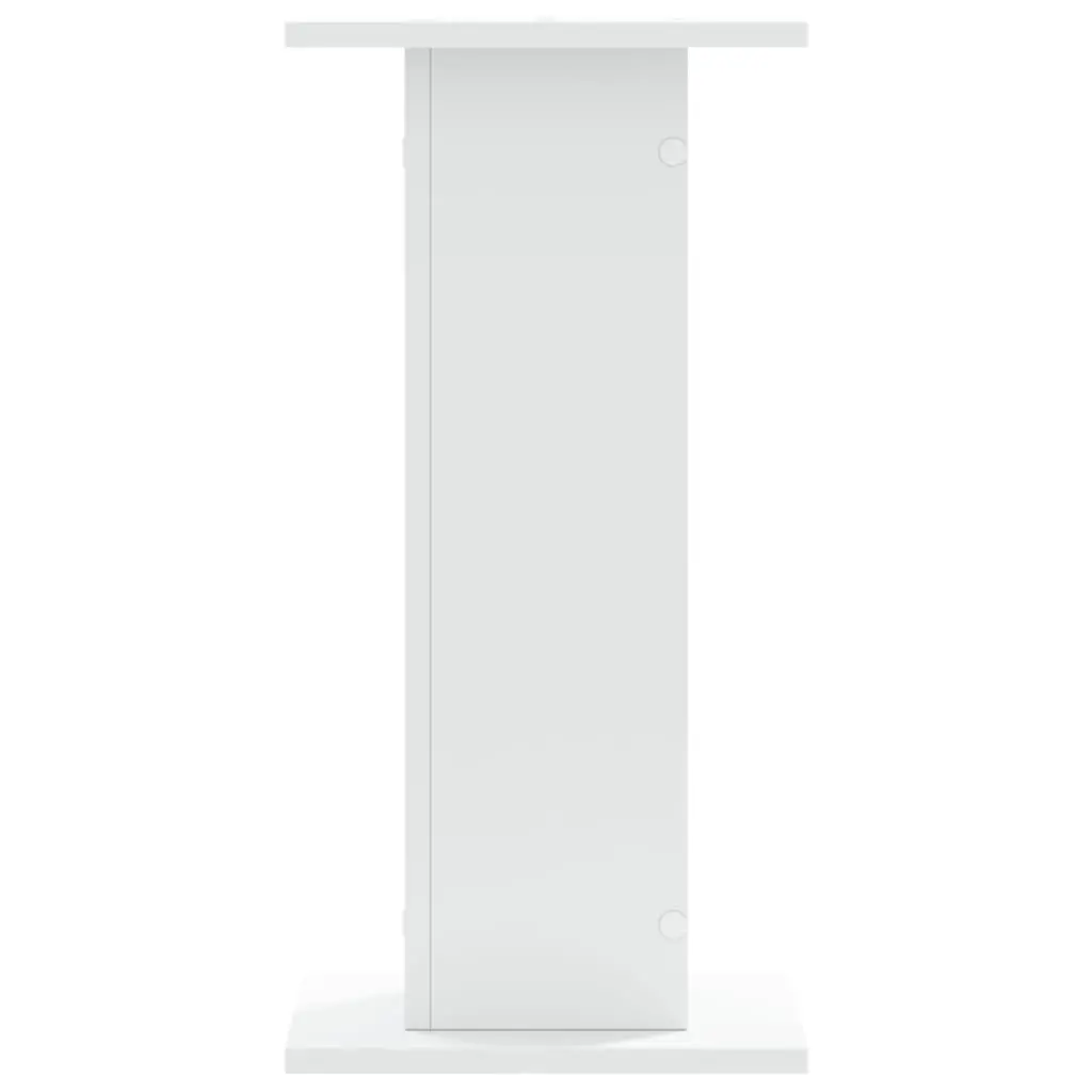 White Engineered Wood Speaker Stands