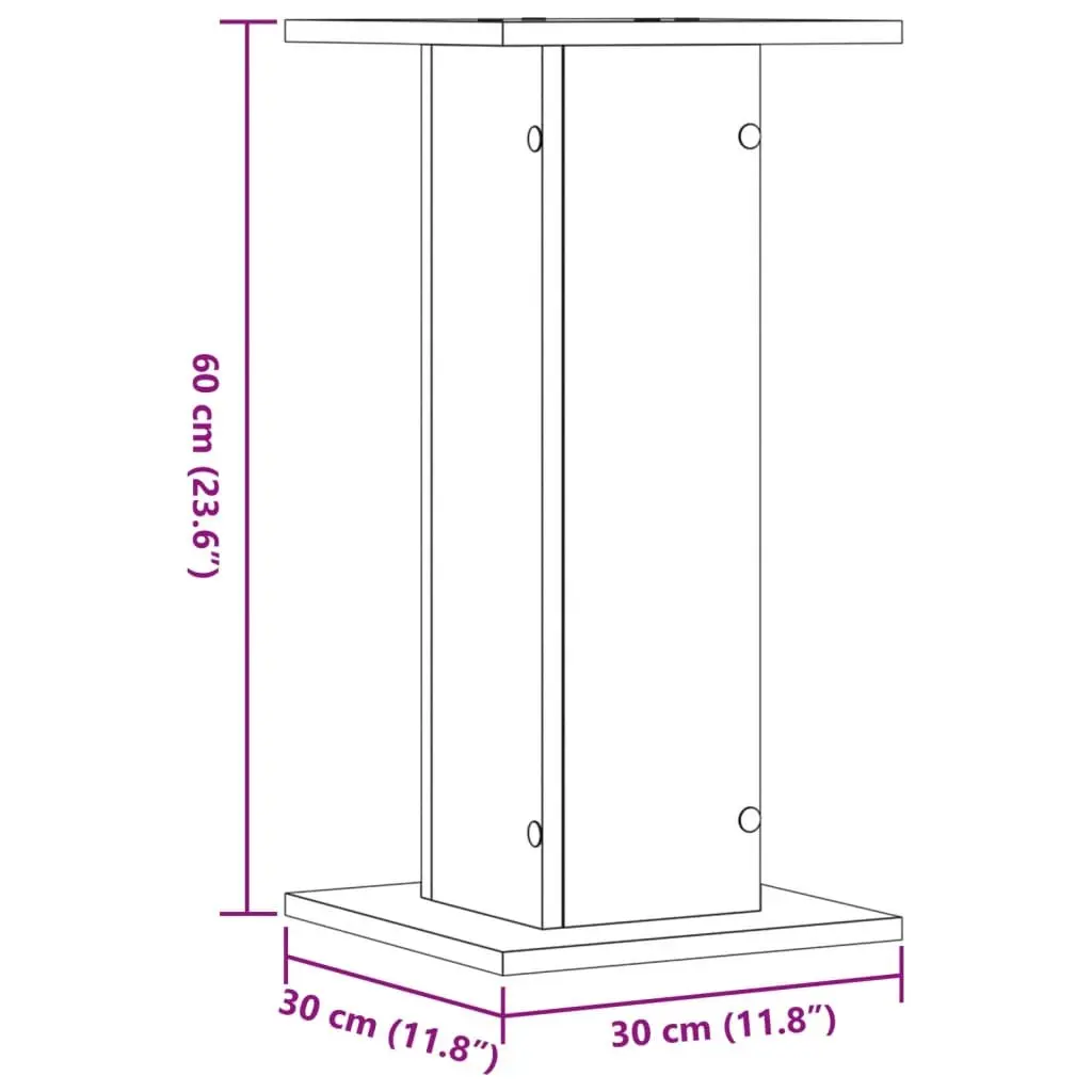 White Engineered Wood Speaker Stands