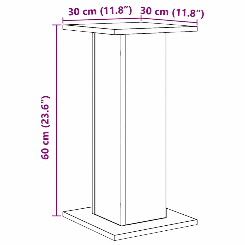 Brown Speaker Stands 2 pcs 30x30x60 cm Engineered Wood