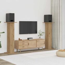 Quality Engineered Wood Speaker Stands - Brown Pair