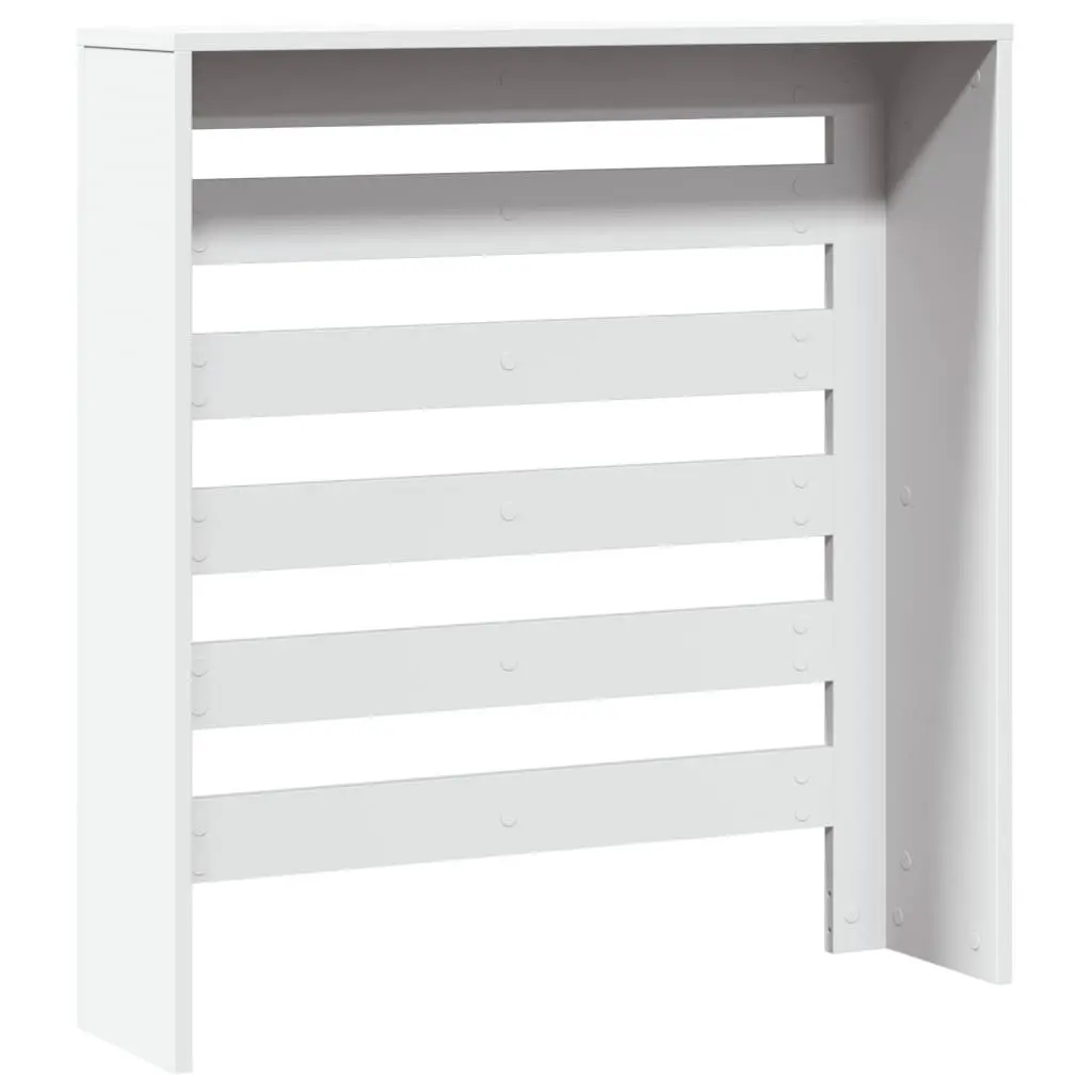 Radiator Cover Engineered Wood 78 x 20 x 82 cm White Slatted Cabinet Heater Shelf Living Room