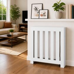 Stylish White Engineered Wood Radiator Cover Cabinet