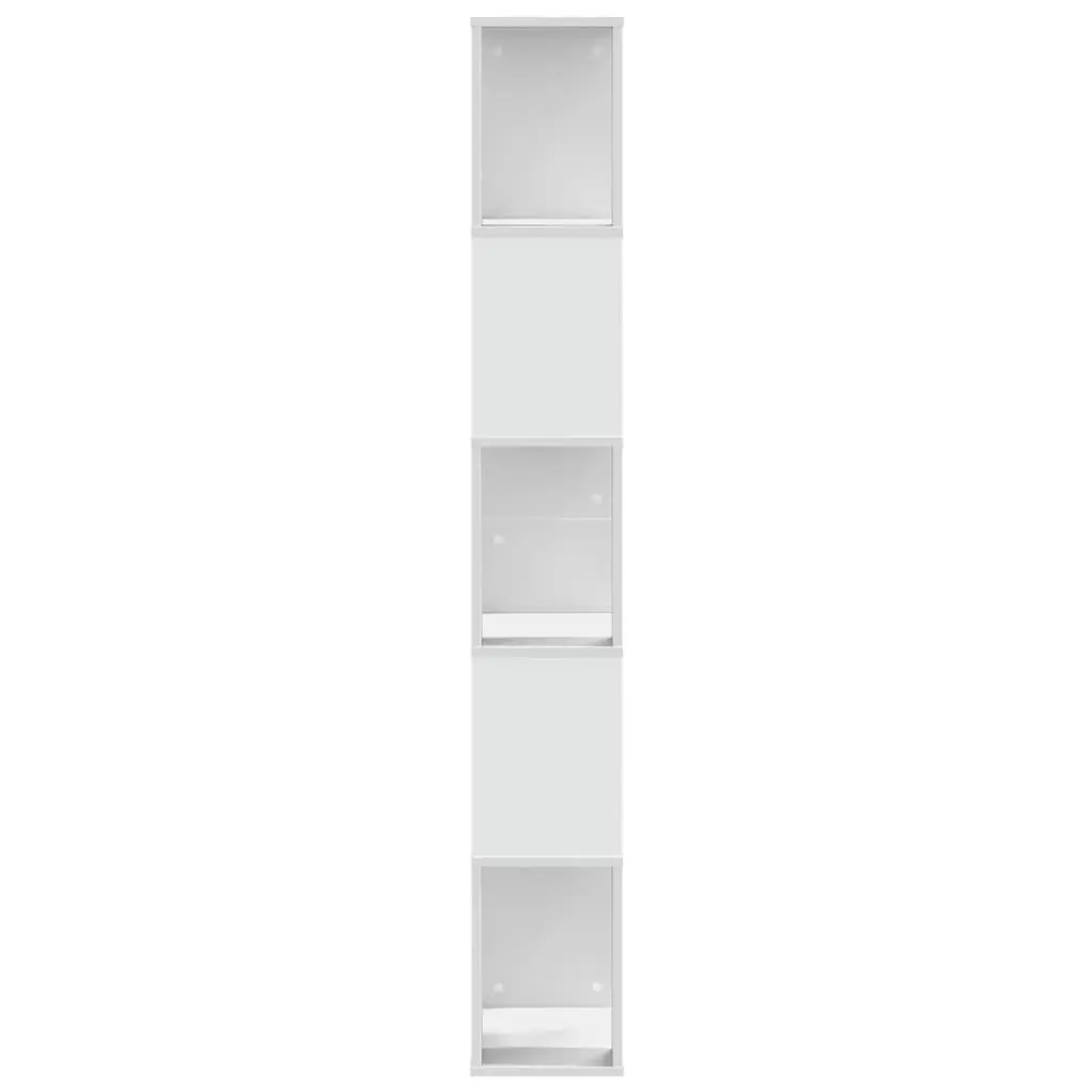 5-Tier White Engineered Wood Bookcase with Durable Build