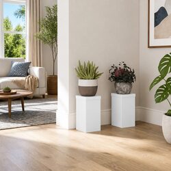 Durable White Plant Stands – 2 pcs 10x10x18 cm