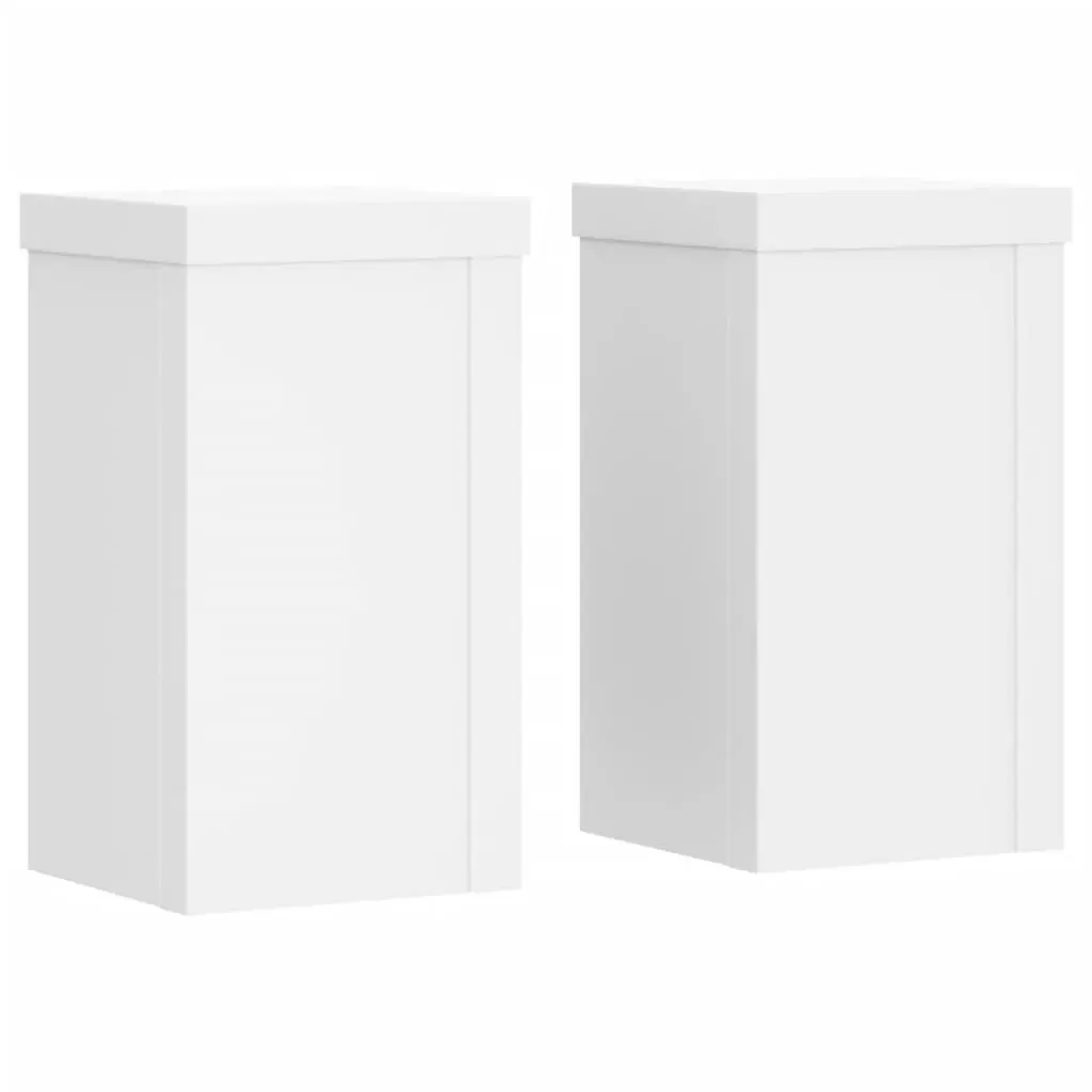 Plant Stands 2 pcs White 10x10x18 cm Engineered Wood Flower Pot Display